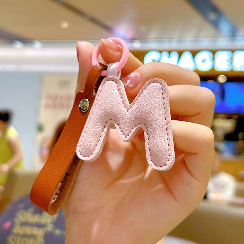 Monogram Keychain Leather - A to Z PU 가죽 이니셜