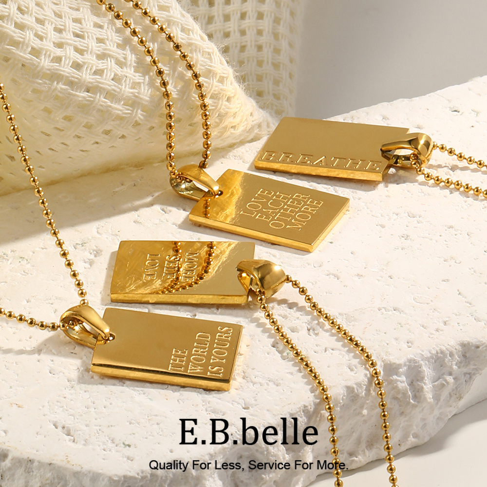 Birth Flower Necklace - E.B.belle 세련된 힙합 개인 새겨진 편지