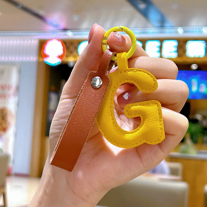 A to Z PU 가죽 이니셜 레터 키 체인, 여성용  - Monogram Keychain Leather 리뷰 및 가격