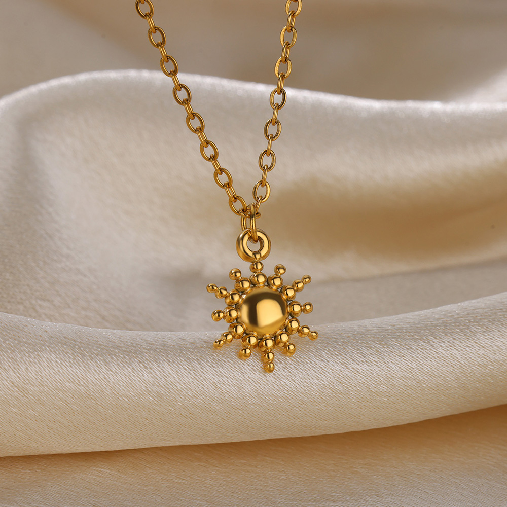 여성을위한 스테인레스 스틸 기하학 목걸이 패션 태양 해 - Birth Flower Necklace 리뷰 및 가격