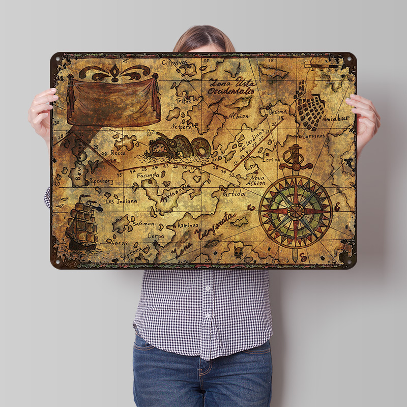 빈티지 세계 지도 프린트 포스터 맞춤형 레트로 벽 장식 - Custom Map Poster 리뷰 및 가격